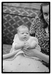 Unidentified baby, possibly in a christening gown