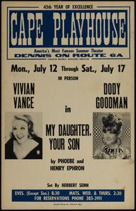 In person Vivian Vance, Dody Goodman in My Daughter, Your Son by Phoebe and Henry Ephron