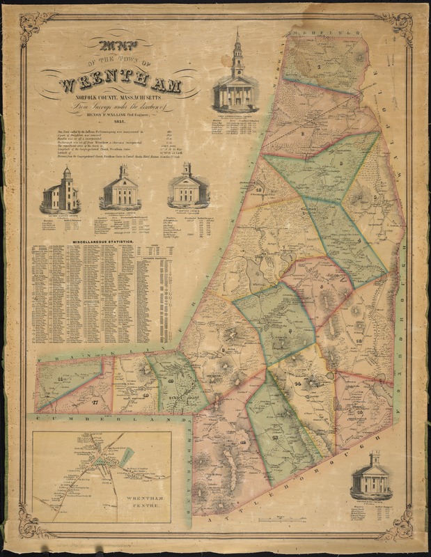 Map of the town of Wrentham