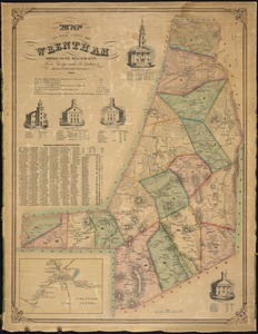 Map of the town of Wrentham