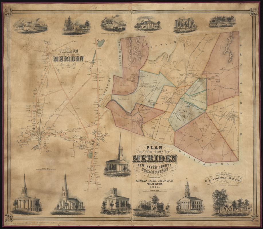 Plan of the town of Meriden, New Haven County, Connecticut