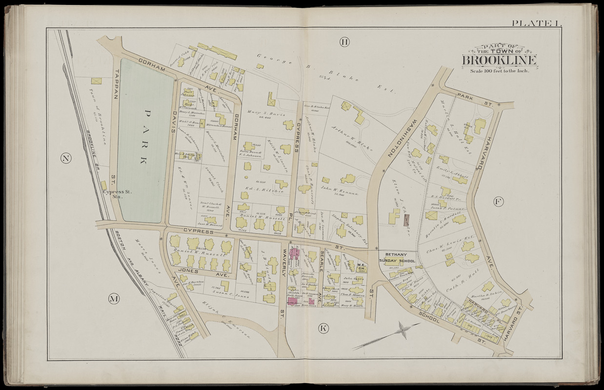 Atlas of the town of Brookline, Norfolk County, Massachusetts