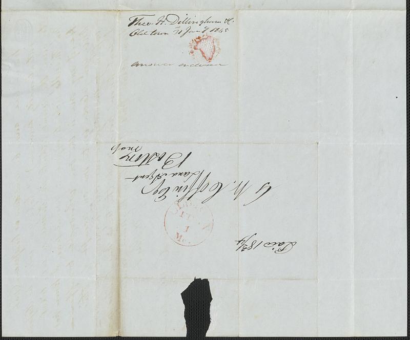 Thomas Dillingham to Coffin, 31 January 1845 Digital Commonwealth