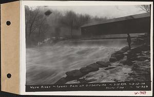 Ware River, lower dam, Gilbertville, Hardwick, Mass., 3:15 PM, Mar. 12, 1936