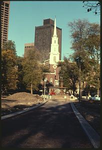 View of Brewer Fountain and Park Street Church, Boston
