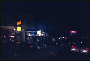 Night view of street and Burp Hollow, San Francisco