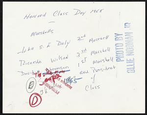 Harvard Class Day 1965. Marshells. John S. E. Daly 2nd Marshell ...