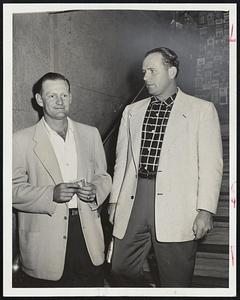 Keeping White Sox in Contention in the American League race are Third Baseman Bob Elliot (left), who formerly starred for the Braves, and Pitcher Virgil Trucks, ex-Tigers and Brows ace, who is having one of the best seasons of his career as a member of the Chicago Cubs which opens a series with the Red Sox at Fenway Park tonight.