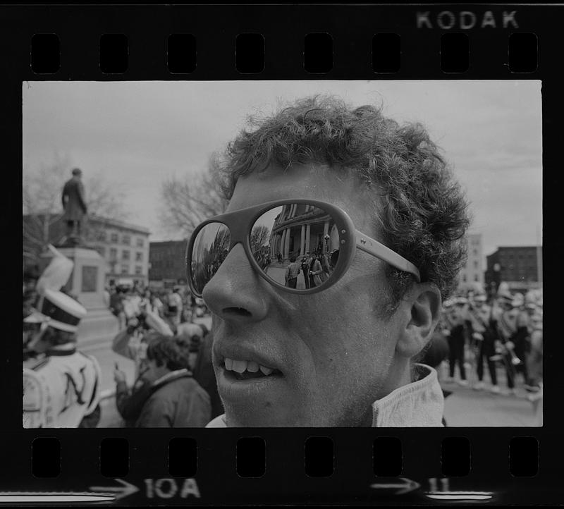 Man waiting to see President Gerald Ford in Concord, New Hampshire