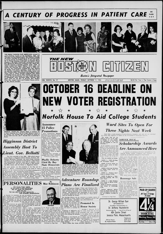 Roxbury Citizen and South End Citizen. October 11, 1963 - Digital ...