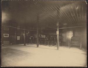 Fitch's Coach House, with wagons, interior