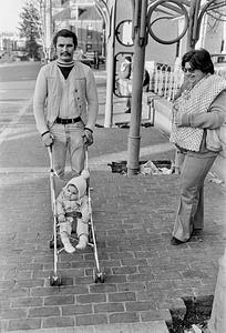 Baby in stroller in Bellingham Square