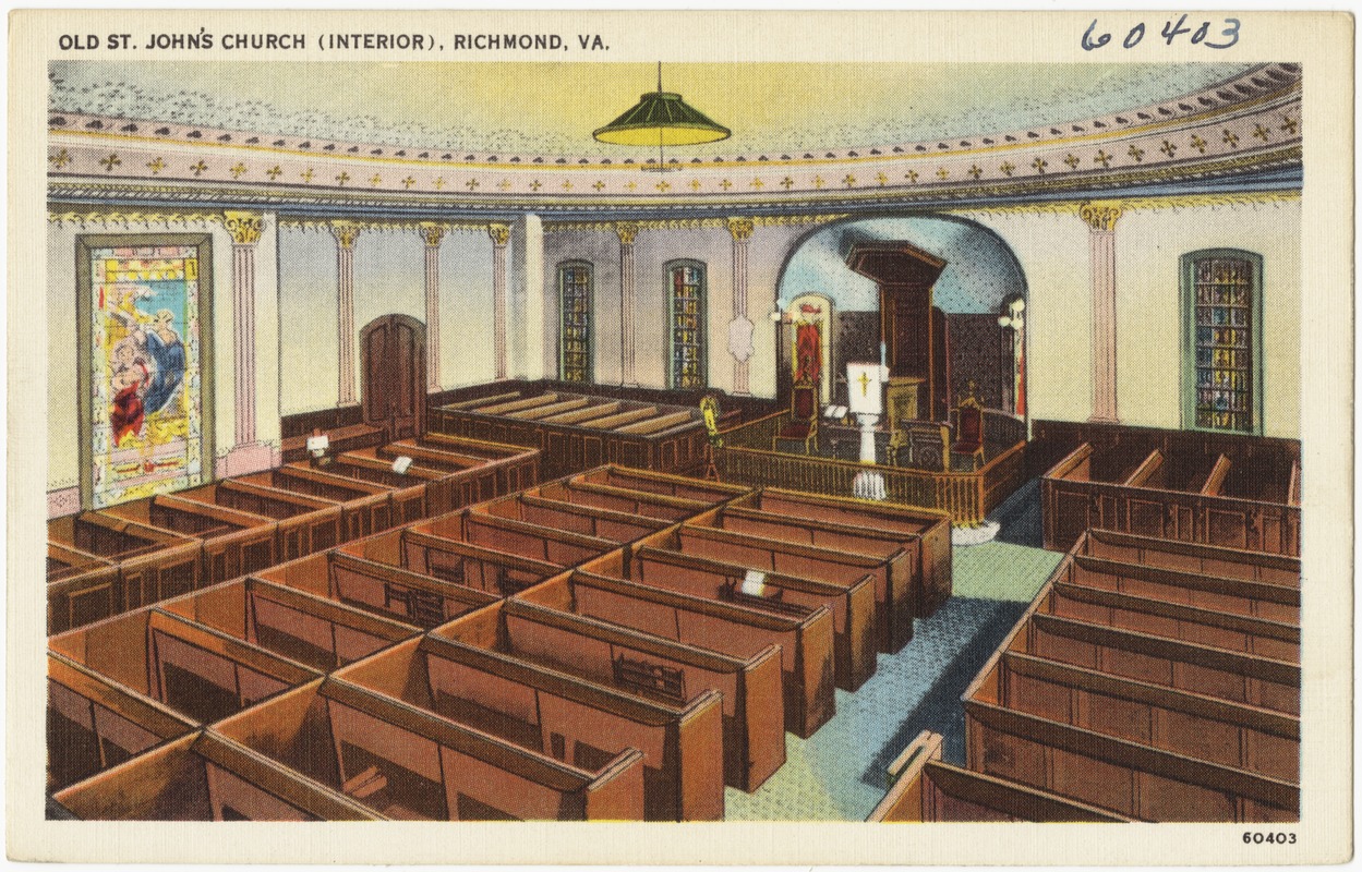 Old St. John's Church (interior), Richmond, VA. Digital Commonwealth