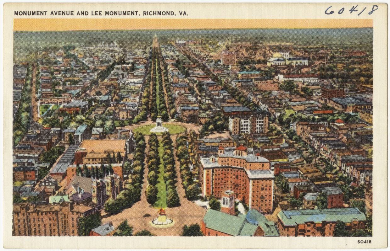 Monument Avenue and Lee Monument, Richmond, VA. Digital Commonwealth