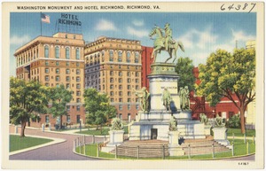 Washington Monument and Hotel Richmond, Richmond, VA.