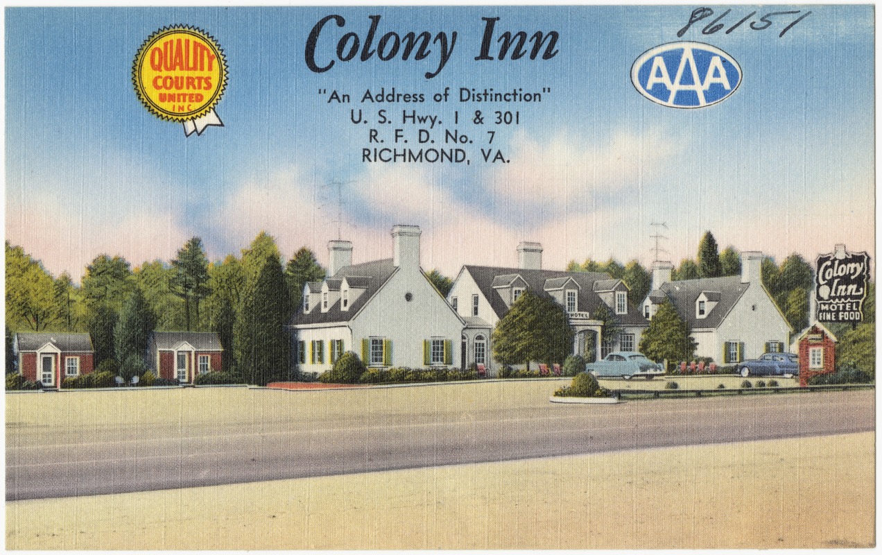 Colony Inn, "an address of distinction," U.S. Hwy. 1 & 301, R. F. D. No
