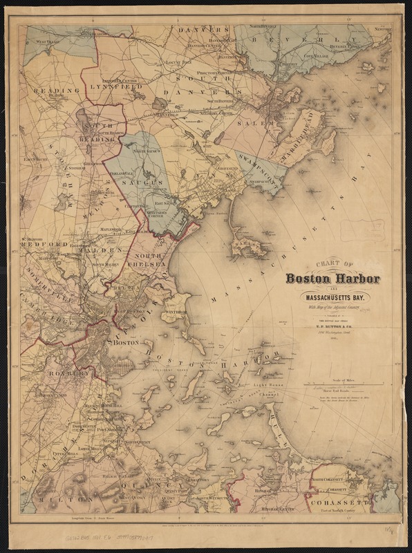 Chart of Boston Harbor and Massachusetts Bay