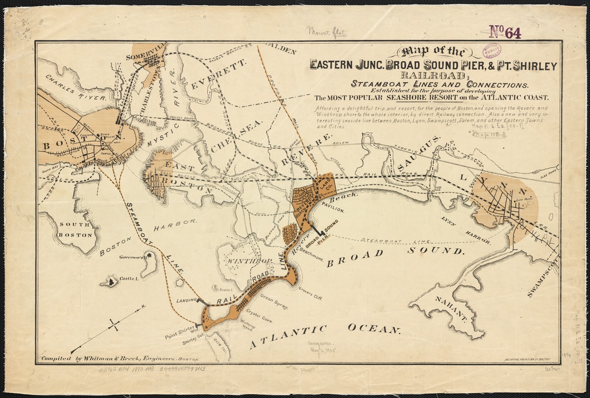 Map of the eastern junc. Broad Sound Pier, & Pt. Shirley railroad