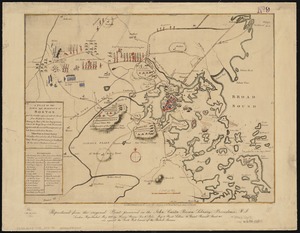 A plan of the town and harbour of Boston, and the country adjacent with the road from Boston to Concord shewing the place of the late engagement between the King's troops & the provincials, together with the several encampments of both armies in & about Boston