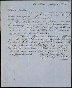 R.I Limehouse, The Hill, autograph letter signed to Ziba B. Oakes, 6 January 1854