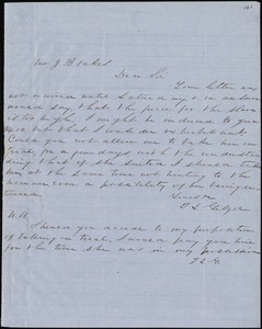 T. L. Gelzer, Summerville, S.C., autograph letter signed to Ziba B. Oakes