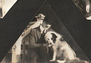 Albert T. Chase with Bessie the dog in Bradford, VT