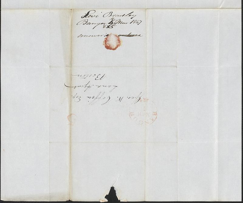 Levi Bradley to George Coffin,5 March 1847 - Digital Commonwealth