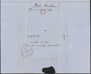 John Webber to Samuel Warner, 27 October 1851