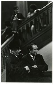 Cambridge City Council, 1970, Brother Burns (in hat), Election Commissioner in the Hall Outside the Chambers