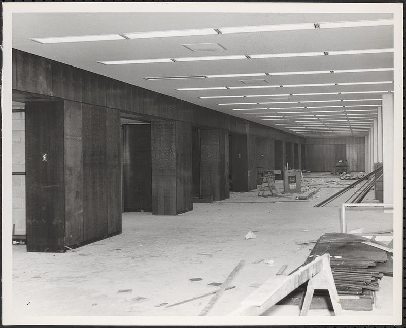 Construction of Boylston Building, Boston Public Library, interior