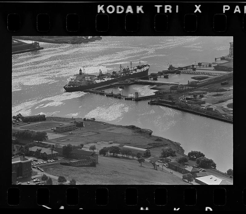 Tanker at Mystic River pier, Everett