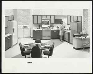 Kitchen Of Today – Frigidaire division of General Motors has unveiled 1967 line of household appliances to Greater Boston dealers. The new models include refrigerators, wall-ovens, food-freezers and the other new conveniences for the kitchen.