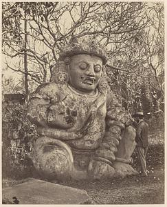 View of dvarapala stone statue, Java, Indonesia