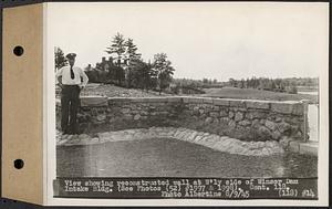 Contract No. 118, Miscellaneous Construction at Winsor Dam and Quabbin Dike, Belchertown, Ware, view showing reconstructed wall at westerly side of Winsor Dam Intake Building, Ware, Mass., Aug. 9, 1945