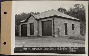 Contract No. 47, Service Building and Head House at Shaft 12, Quabbin Aqueduct, Greenwich, Rutland, view of service building Shaft 12, looking northeasterly, Rutland, Mass., Aug. 9, 1945