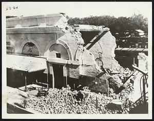 Nearly 9000 persons were killed in the collapse of this, the railway station at Jamalpur, in northern India, when all northern India was shaken by an earthquake. The wife and children of G. W. Brown, the British manager of the railway work shop, and the wife of the Indian district medical officer, were among the first killed here.