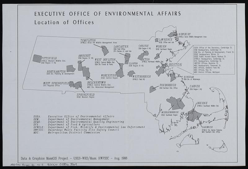 Executive Office of Environmental Affairs location of offices