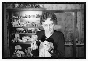 Shumaker, Mrs. James H. (Nellie) collector of miniature elephants