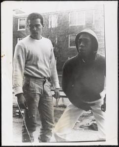 Two young men outside Newtowne Court