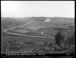 Wachusett Reservoir, South Dike, from Carville's Hill (compare with Nos. 5572 and 5611), Boylston; Clinton, Mass., Oct. 4, 1904