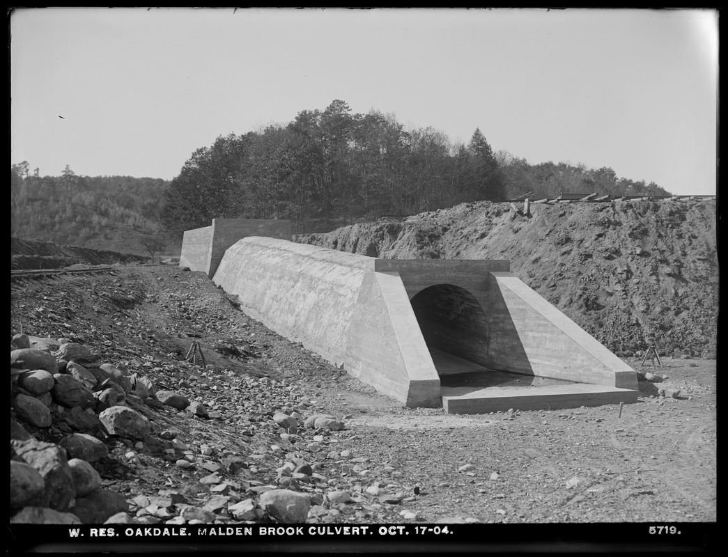 Wachusett Reservoir, Malden Brook culvert, Oakdale, West Boylston, Mass., Oct. 7, 1904