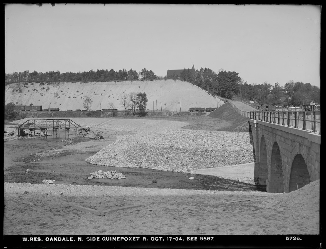 Wachusett Reservoir, Quinapoxet River, northerly side (compare with No. 5587), Oakdale, West Boylston, Mass., Oct. 17, 1904