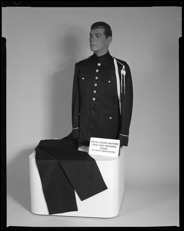 Royal guard uniform, coat and trousers, black (65/35 polyester/rayon)