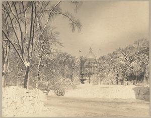 Boston. State House from the Common in winter