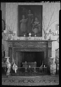 Northey House, Salem: interior, fireplace - portrait