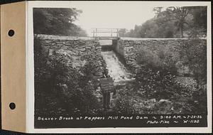 Beaver Brook at Pepper's mill pond dam, Ware, Mass., 9:40 AM, Jul. 20, 1936