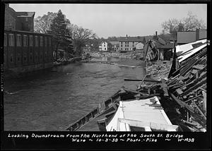 Ware River, looking downstream from the north end of the South Street bridge, Ware, Mass., Oct 3, 1938