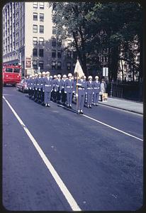 Air Force members marching in parade, Tremont Street, Boston
