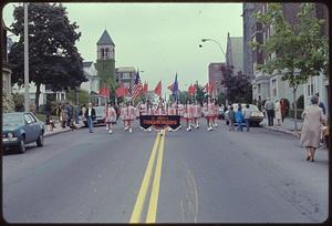 St. Joseph's Conquistadors color guard, parade, Highland Avenue, Somerville, Massachusetts