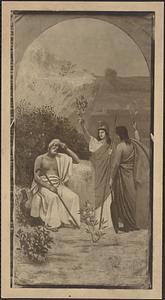 Photographic reproduction of the panel, "Epic poetry," by Puvis de Chavannes, from the mural, "Muses of inspiration," Boston Public Library